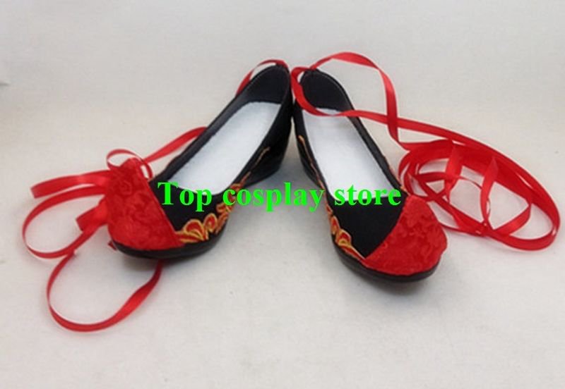 LOL the Nine-Tailed Fox Ahri Cosplay Shoes Red Shoes Custom made #LOL022