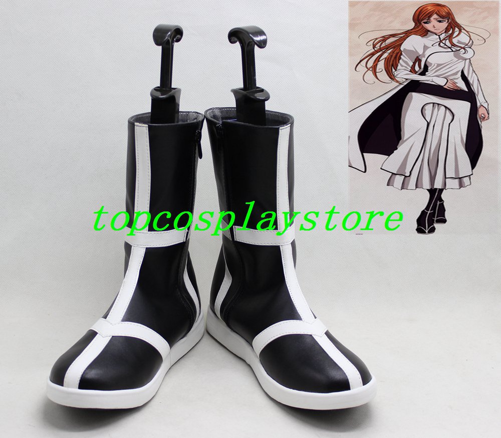 bleach Inoue orihime black & white cos Cosplay Boots Shoes shoe boot short ver #15YJZ30