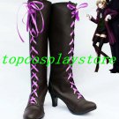 Black Butler II Alois Trancy Pretty Bow Cosplay Boots shoes with purple lace up #BC68