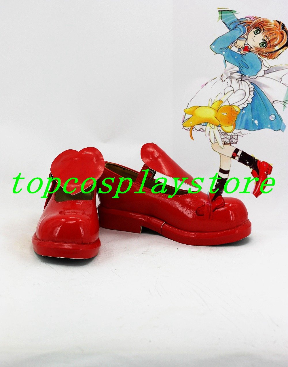 CARDCAPTOR SAKURA KINOMOTO SAKURA red cute lolita hand made shoe Cosplay Boots shoes red #cos0197