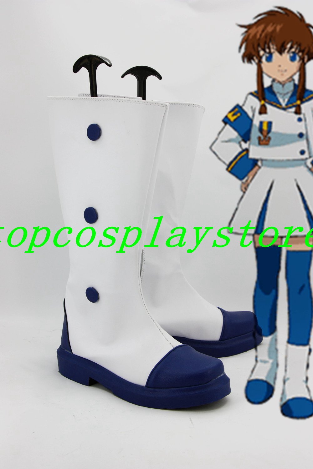Angelic Layer Misaki Suzuhara Cosplay Shoes Boots White with blue sole Custom-Made #AO001