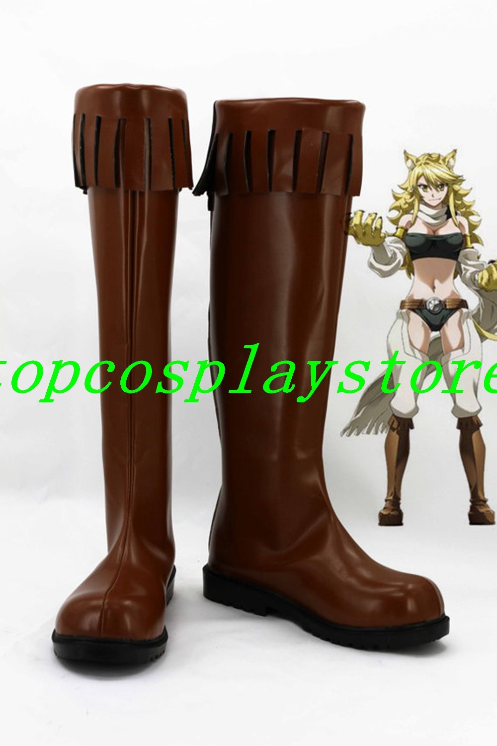 Akame Ga Kill! Leone Cosplay Shoes Boots brown Ver #AGK003