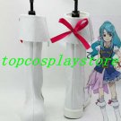 AKB0048 Cosplay Chieri Sono White Cosplay Boots shoes white ver with red bow #AKB002