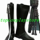 Amnesia Cosplay KENT PU Leather Boots shoes black&white ver #AMN006