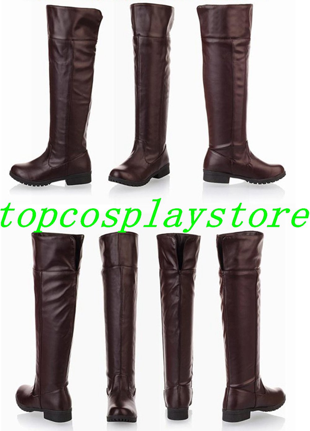anime Attack on Titan Eren Jaeger  / Mikasa / Levil Cosplay Shoes boots brown Ver # AOT 002