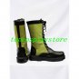 Black LAGOON Revy Black and Green PU Leather Cosplay Boots shoes #BO007