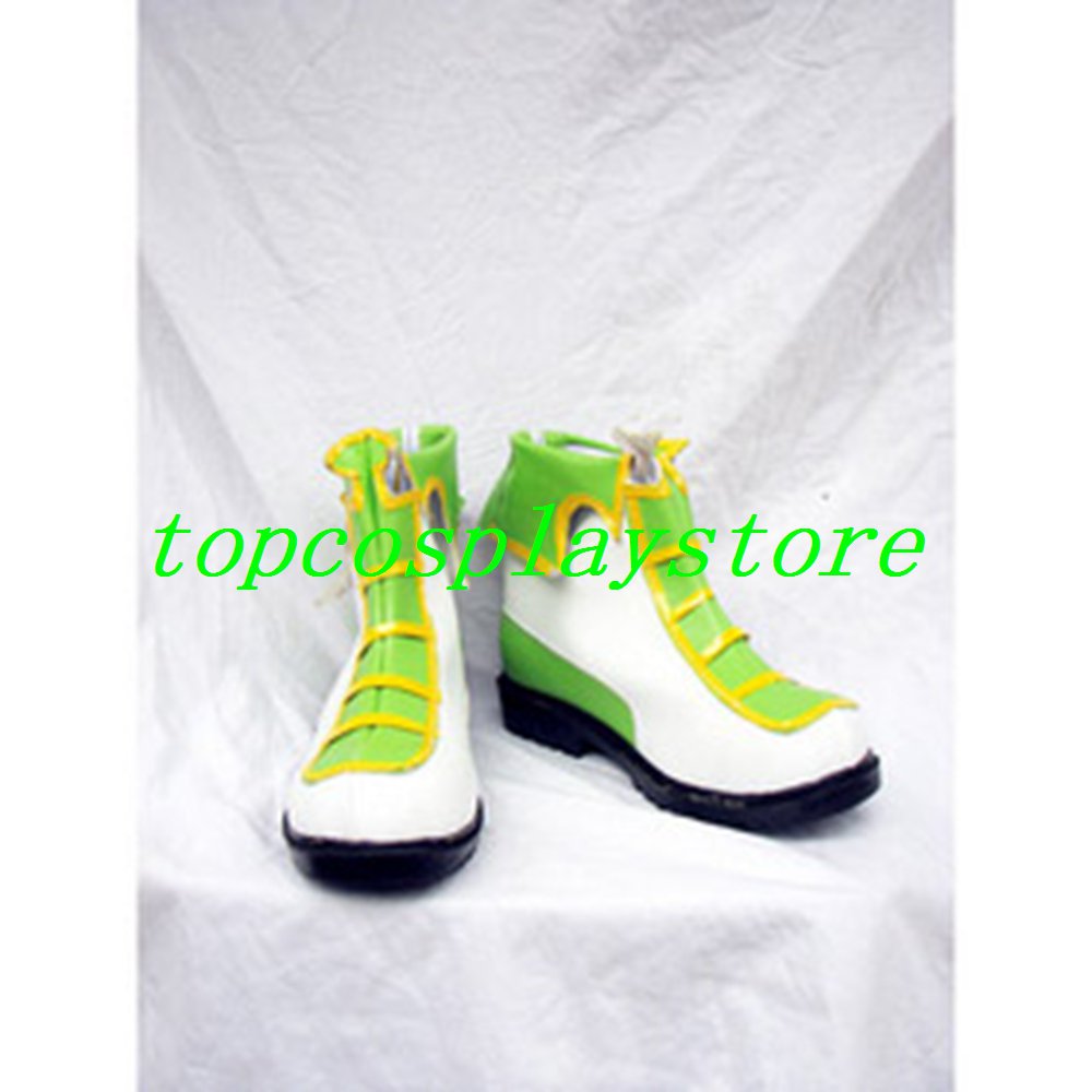 BaseSon Sonken PU Leather Cosplay Shoes boots white&green ver #BO013