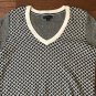 Tommy Hilfiger Womens Medium Black White Metallic Diamond Pattern Cotton Sweater