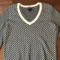 Tommy Hilfiger Womens Medium Black White Metallic Diamond Pattern Cotton Sweater