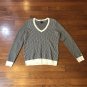 Tommy Hilfiger Womens Medium Black White Metallic Diamond Pattern Cotton Sweater