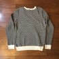 Tommy Hilfiger Womens Medium Black White Metallic Diamond Pattern Cotton Sweater