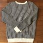 Tommy Hilfiger Womens Medium Black White Metallic Diamond Pattern Cotton Sweater
