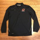 Nike Mens Small Dri Fit "C" Embroidered Baseball Half Zip Black Pull Over Jacket