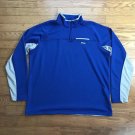 FILA Mens XXL Blue Gray Half Zip Pull Over Long Sleeve Jacket Zip Front Pocket