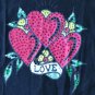 Ed Hardy by Christian Audigier Womens M Heart Love Sequins Black Cotton T-Shirt