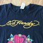 Ed Hardy by Christian Audigier Womens M Heart Love Sequins Black Cotton T-Shirt
