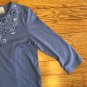 Alfred Dunner Petite Medium Lavender Embroidery Embellishment Floral Y-Neck Top