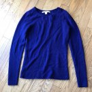 Diane Von Furstenberg Medium Blue Long Sleeve Cashmere Sweater *Flaws and Holes*