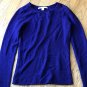 Diane Von Furstenberg Medium Blue Long Sleeve Cashmere Sweater *Flaws and Holes*