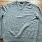 J.Crew Mens Large Heather Gray 100% Lambs Wool V-Neck Long Sleeve Sweater
