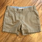 J. Crew Womens Size 0 100% Cotton Chino Broken-In Khaki Beige Shorts