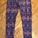 LuLaRoe Geometric OS Purple Multi Color Stretch Leggings EUC RN 142161