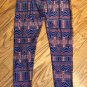 LuLaRoe Geometric OS Purple Multi Color Stretch Leggings EUC RN 142161