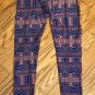 LuLaRoe Geometric OS Purple Multi Color Stretch Leggings EUC RN 142161