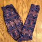 LuLaRoe Geometric OS Purple Multi Color Stretch Leggings EUC RN 142161