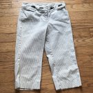 White House Black Market Size 2 Cotton Blend Vertical Stripe Capri Cropped Pants