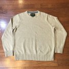Eddie Bauer Mens Large Beige Long Sleeve 100% Combed Cotton Knit Sweater