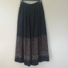 Ralph Lauren Sz 8 Paisley Pattern Black Floral Boho Peasant Maxi Long Silk Skirt