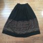 Ralph Lauren Sz 8 Paisley Pattern Black Floral Boho Peasant Maxi Long Silk Skirt