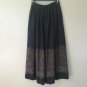Ralph Lauren Sz 8 Paisley Pattern Black Floral Boho Peasant Maxi Long Silk Skirt