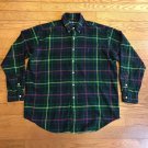 Ralph Lauren Mens Large Blake Multi Color Plaid Button Front Long Sleeve Shirt