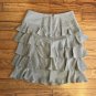 TALBOTS Tag Size 6 A-Line Ruffled Solid Gray Above Knee Silk Dry Clean Skirt