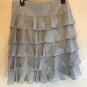 TALBOTS Tag Size 6 A-Line Ruffled Solid Gray Above Knee Silk Dry Clean Skirt