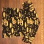VTG No Fear Mens Medium  Polyester Black Yellow Tiger Bamboo Button Front Shirt