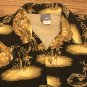 VTG No Fear Mens Medium  Polyester Black Yellow Tiger Bamboo Button Front Shirt