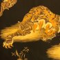 VTG No Fear Mens Medium  Polyester Black Yellow Tiger Bamboo Button Front Shirt