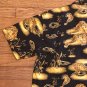 VTG No Fear Mens Medium  Polyester Black Yellow Tiger Bamboo Button Front Shirt