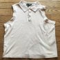 Lauren Ralph Lauren 1X Light Pink Sleeveless Polo Three Button Front Shirt Top