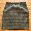 Woolrich Size 8 Taupe Wool Blend Nylon Grid Pattern A-Line Above Knee Skirt