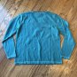 Orvis Womens Medium 100% Cotton Teal Long Sleeve Embroidered Y-Neck Line Top