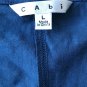 CAbi Womens Large Ruffled Middle Dark Cyan Green Long Sleeve V-Neck Top