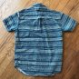 Burton Durable Goods Blue White Striped Two Front Pocket Short Sleeve Polo Shirt