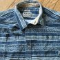 Burton Durable Goods Blue White Striped Two Front Pocket Short Sleeve Polo Shirt