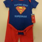 NWT Boys "Future Hero Superman" Shirt one-piece and Pants set Size 6/9 Months