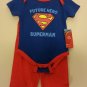 NWT Boys "Future Hero Superman" Shirt one-piece and Pants set Size 6/9 Months