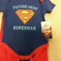 NWT Boys "Future Hero Superman" Shirt one-piece and Pants set Size 6/9 Months